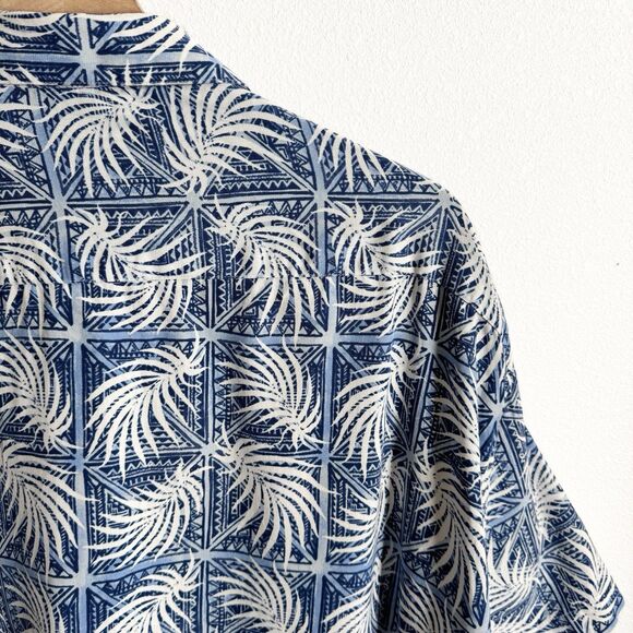 Nat Nast Shirt Mens XXL Blue Tropical Camp Shirt Silk Button Up Hawaiian Beachy - Picture 7 of 14